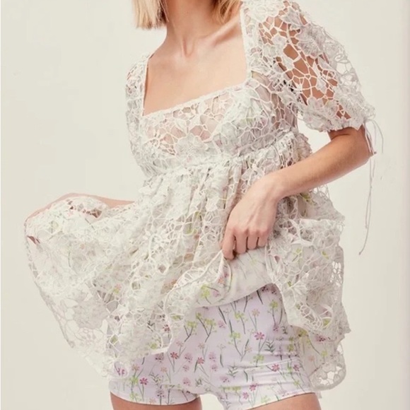 For Love and Lemons Sundae Mini Dress with shorts - Picture 1 of 12